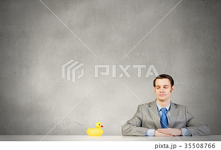 Businessman with duck 35508766