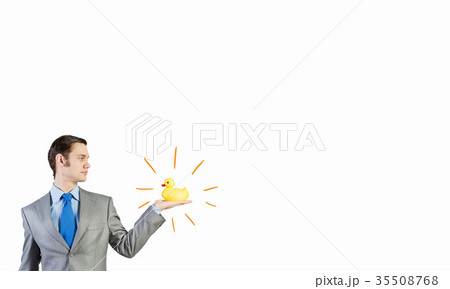 Businessman with duck 35508768