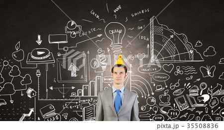 Businessman with duck 35508836