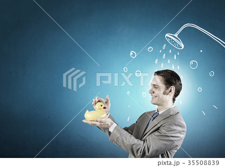 Businessman with duck 35508839