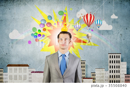 Businessman with duck 35508840