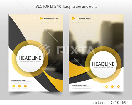 Yellow curve circle Brochure flyer annual template 35509692
