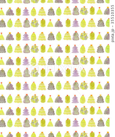 水彩 クリスマスツリー 水彩 クリスマスツリー 35510355