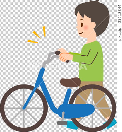 pushing a bike