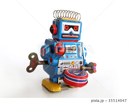Robot tin toy / Isolated white Robot tin toy / Isolated white 35514047