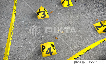 Close-up Crime Scene With Shells Close-up Crime Scene With Shells 35514358