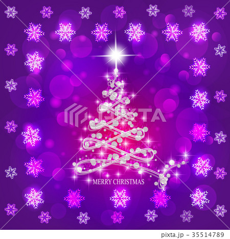 Abstract background with christmas tree and stars 35514789