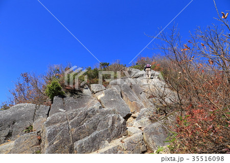 秋の白毛門(しらがもん) 松ノ木沢ノ頭の岩登り 35516098