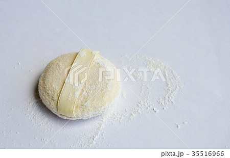 powder puff brush on white background powder puff brush on white background 35516966