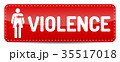 Violence - Banner with woman pictogram 35517018