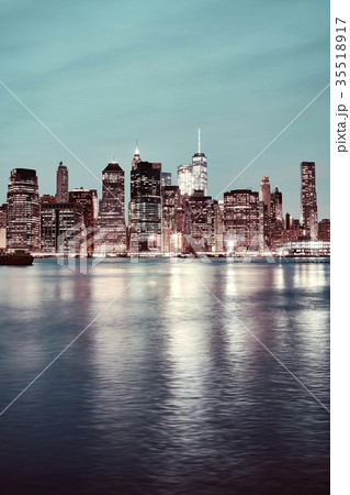 Manhattan at night, NYC. 35518917