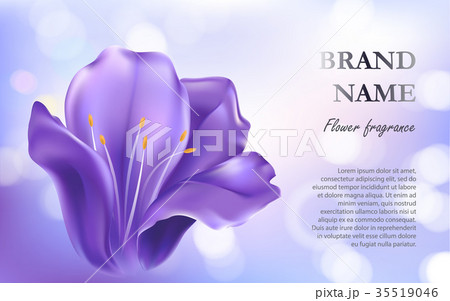 Cosmetic background with a purple flower Cosmetic background with a purple flower 35519046