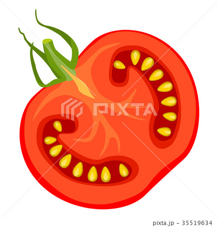 Single tomato slice isolated on white background. Single tomato slice isolated on white background. 35519634