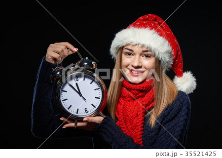 Girl in Santa hat Girl in Santa hat 35521425
