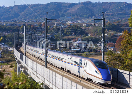 北陸新幹線E7系 佐久の大カーブ 北陸新幹線E7系 佐久の大カーブ 35521833