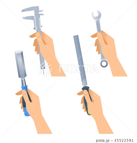 Human hands hold small tools 35522591