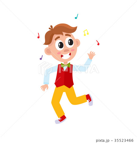 vector flat cartoon boy kid dancing isolated vector flat cartoon boy kid dancing isolated 35523466
