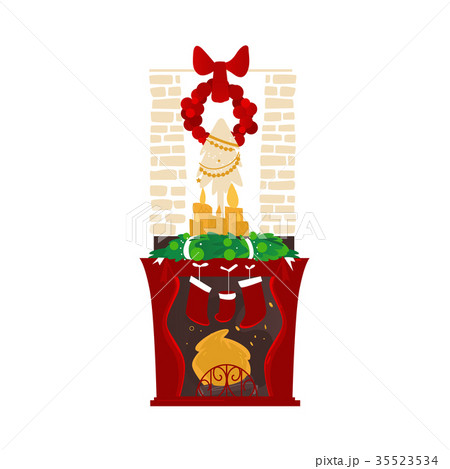 vector christmas holiday home scene 35523534