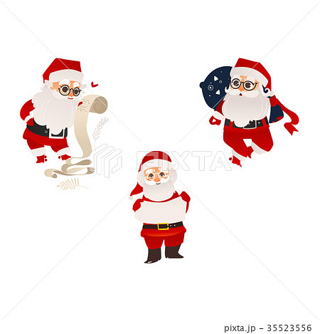 vector flat santa claus scenes set 35523556