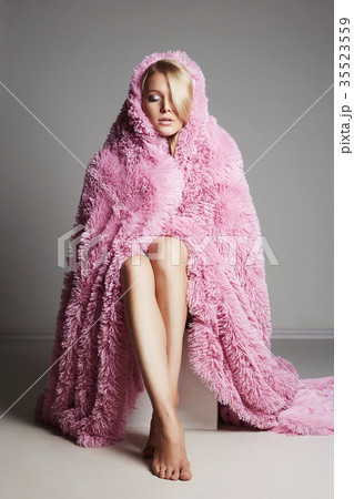 beautiful girl in pink fur beautiful girl in pink fur 35523559