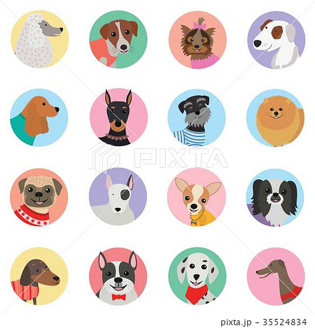 Vector seamless background with dogs icon flat Vector seamless background with dogs icon flat 35524834