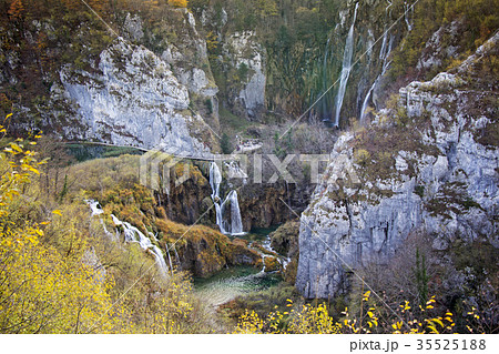 Beautiful waterfalls in Plitvice Lakes Croatia 35525188
