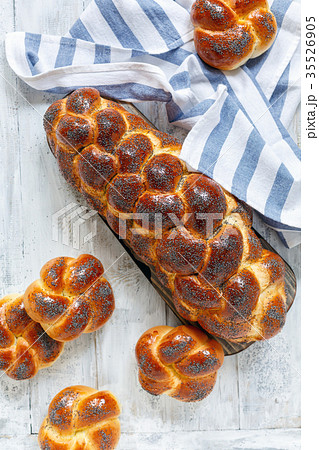 Homemade challah bread for Shabbat. 35526905