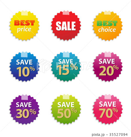Colorful Sale Tags Set 35527094