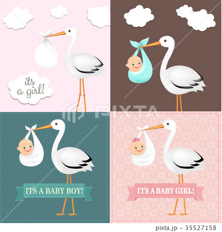 Stork With Baby Set 35527158