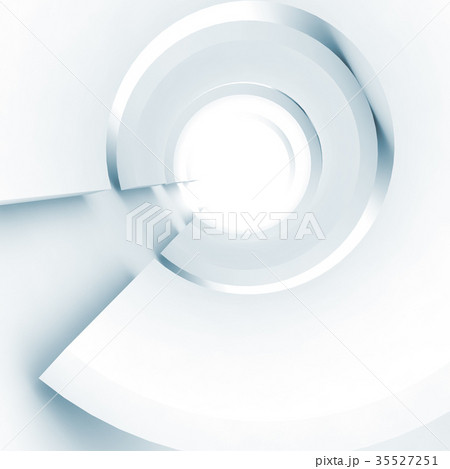 Abstract white tunnel interior, square lock 35527251