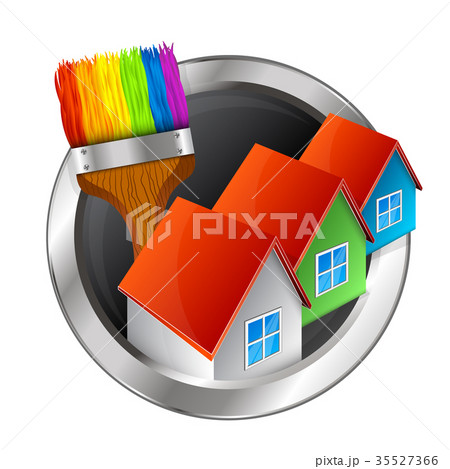 Painting of houses symbol 35527366