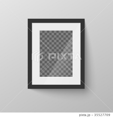 Black blank picture frame with transparent place 35527709