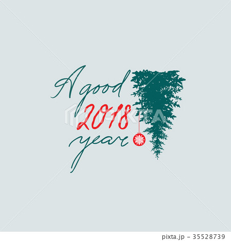 Happy New Year Holiday Sign Handwritten Year 18のイラスト素材