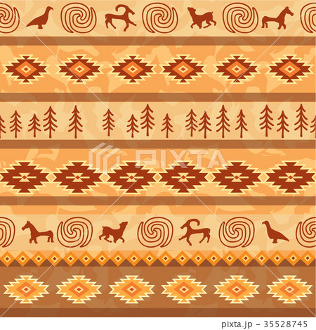 Aztec tiled pattern, animal Tribal ethnic ornament 35528745