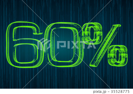Discount concept, 60 percent luminous inscription Discount concept, 60 percent luminous inscription 35528775