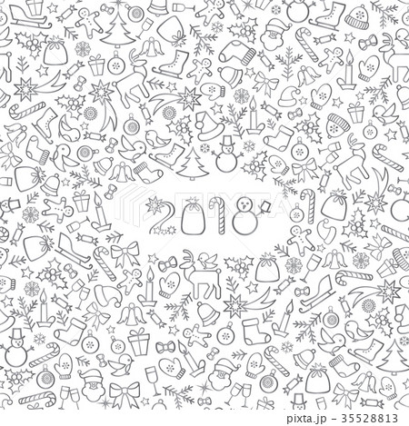 Christmas icon holiday background. New 2018 Year 35528813