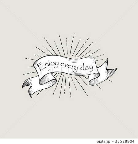 Enjoy every day sign. doodle banner. Waving ribbon 35529904