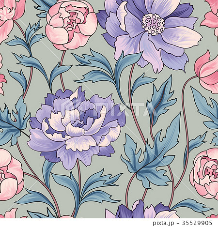 Floral seamless pattern. Flower garden background 35529905