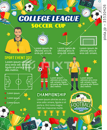 Vector poster for soccer or football league cup 35530426