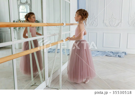 Young ballet dancer in dance class Young ballet dancer in dance class 35530518