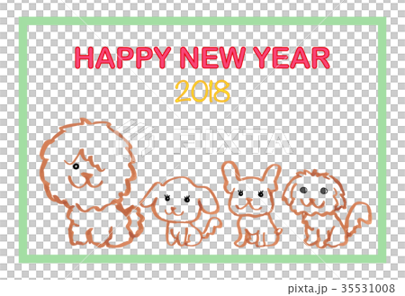 年賀状2018 戌年　はがきテンプレート 35531008