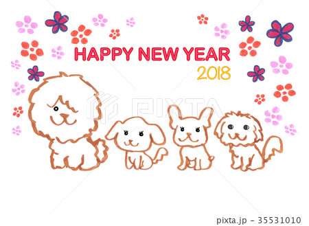 年賀状2018 戌年 はがきテンプレート 年賀状2018 戌年 はがきテンプレート 35531010