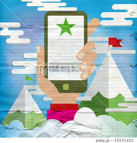 Businessman holds a phone call announcing Businessman holds a phone call announcing 35531425