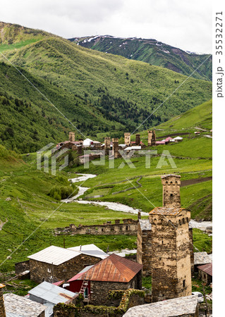 Skyline of Mestia, Georgia Skyline of Mestia, Georgia 35532271