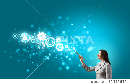 Woman with paint brush Woman with paint brush 35532652
