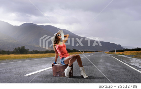 Hitch hiking traveling 35532788