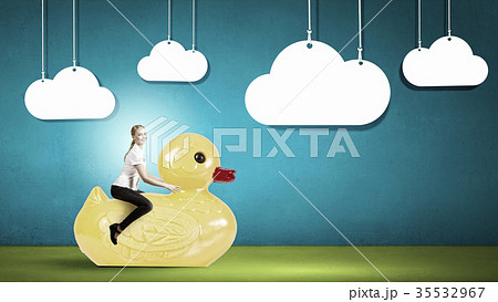 Woman acting like child 35532967