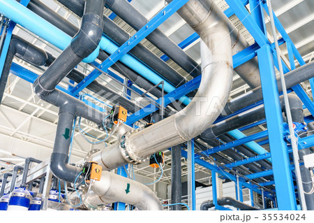 plastic pipes equipment in industrial boiler room plastic pipes equipment in industrial boiler room 35534024