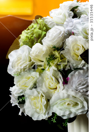 White fake roses in the wedding 35535446