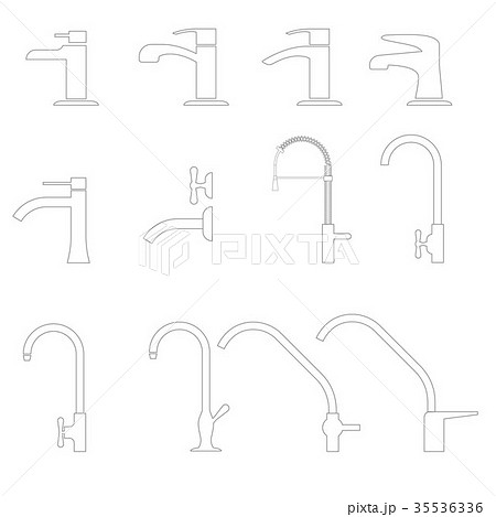 Potable water pipe and faucet icon, Vector Potable water pipe and faucet icon, Vector 35536336